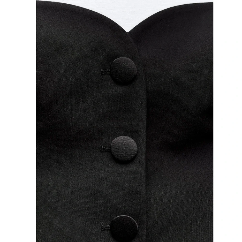 Zara 2 pieces COMBINATION SATIN EFFECT BUSTIER TOP and skirt - Picture 4 of 6